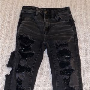 American eagle jeans high rise ripped